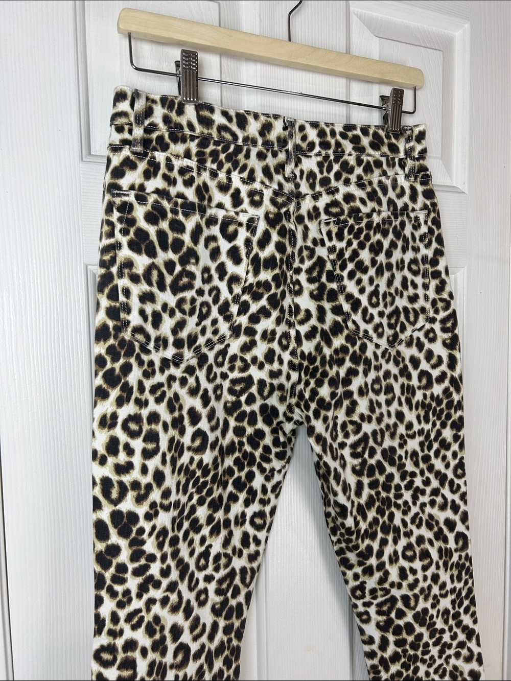 FRAME Ali High Rise Cigarette Jeans Leopard Print Beige Multi Size 30 - Picture 11 of 11